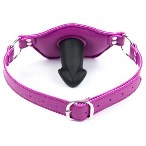 Кляп-фаллос на розовом ремешке