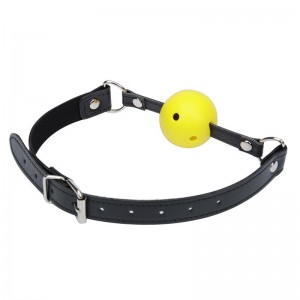 Желтый дышащий кляп-шар (иной угол)