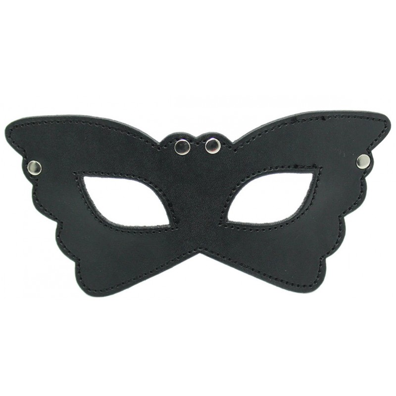 Чёрная маска бабочка с заклёпками