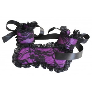 Кружевной БДСМ набор чёрно-фиолетового цвета (иной угол)