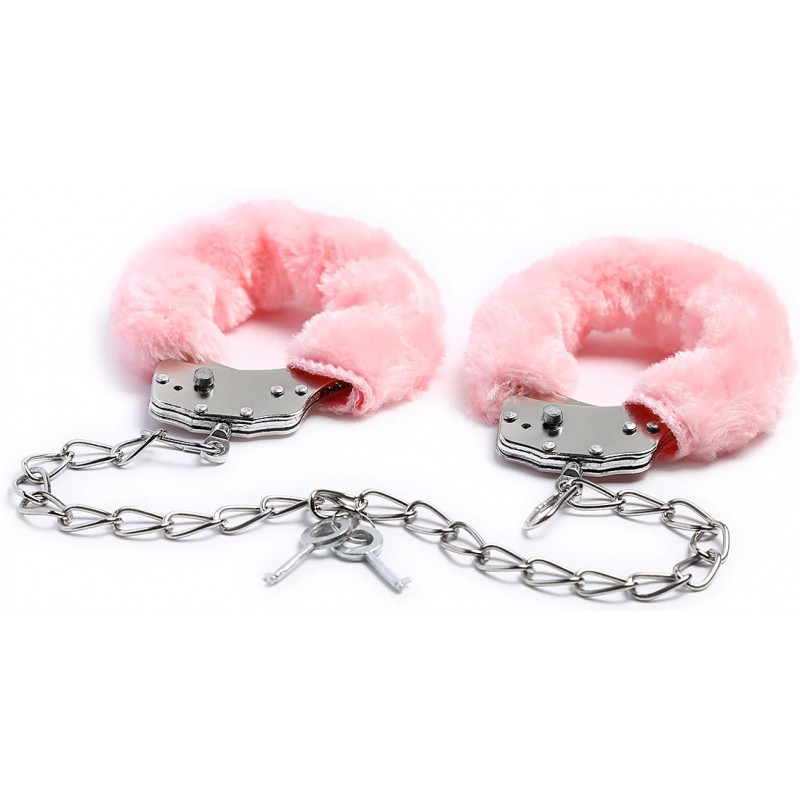 Металлические кандалы с розовым мехом