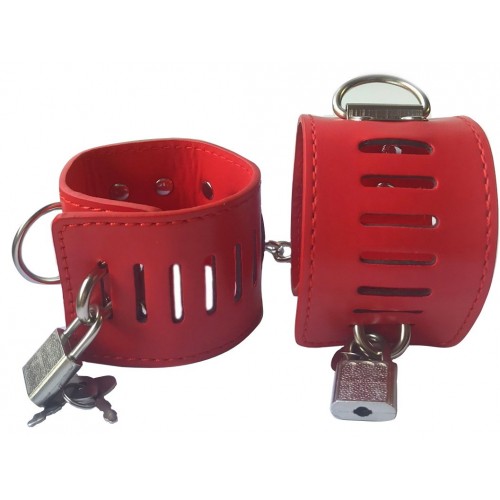 Наручники для фиксации с замочками красные