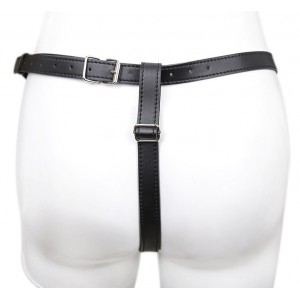 Черные кожаные трусики с цепочками (иной угол)