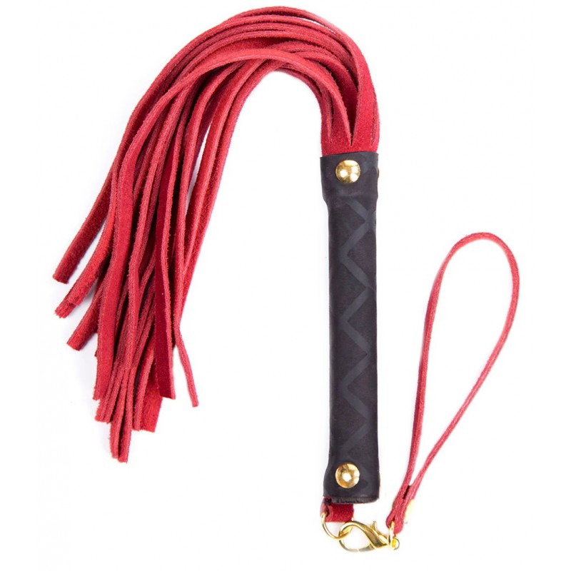 Компактная красно-черная замшевая плеть