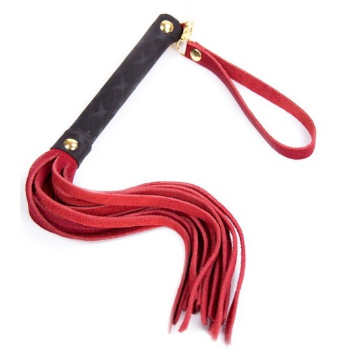 Компактная красно-черная замшевая плеть