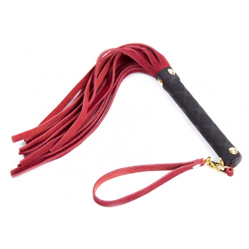 Компактная красно-черная замшевая плеть