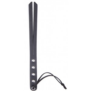 Кожаная плеть-пэдл черная (иной угол)