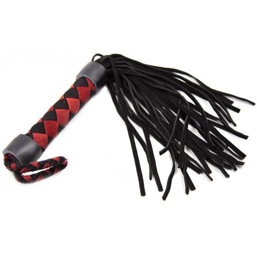 Красно-черная плеть с узором замшевая 42 см