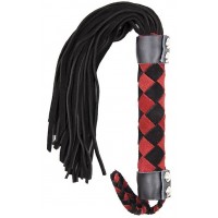 Красно-черная плеть с узором замшевая 42 см