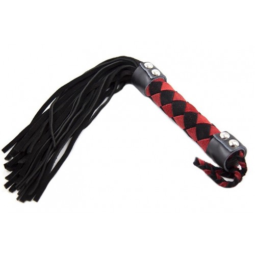 Красно-черная плеть с узором замшевая 42 см