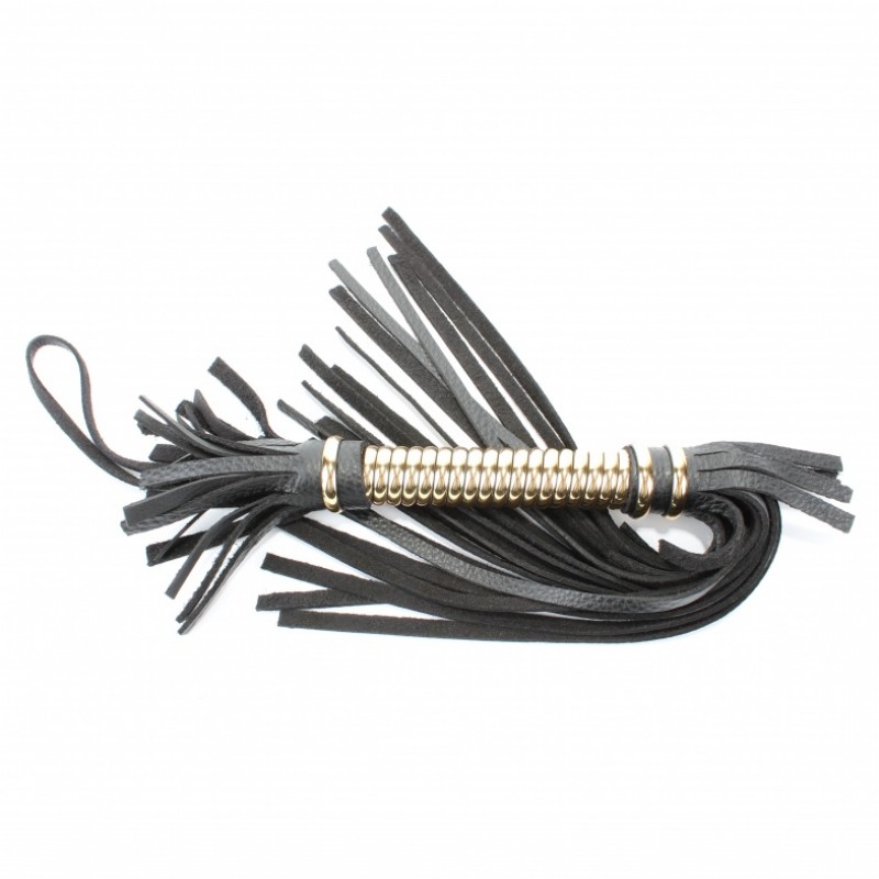 Плетка из натуральной кожи золото																																																		