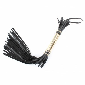 Плетка из натуральной кожи золото																																																		 (иной угол)