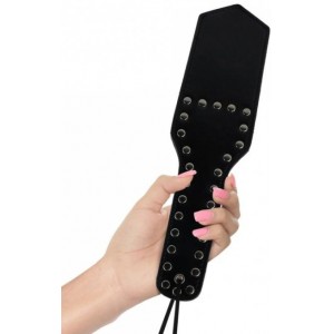 Черный пэдл-шлепалка с заклепками Love Paddle 30 см (иной угол)