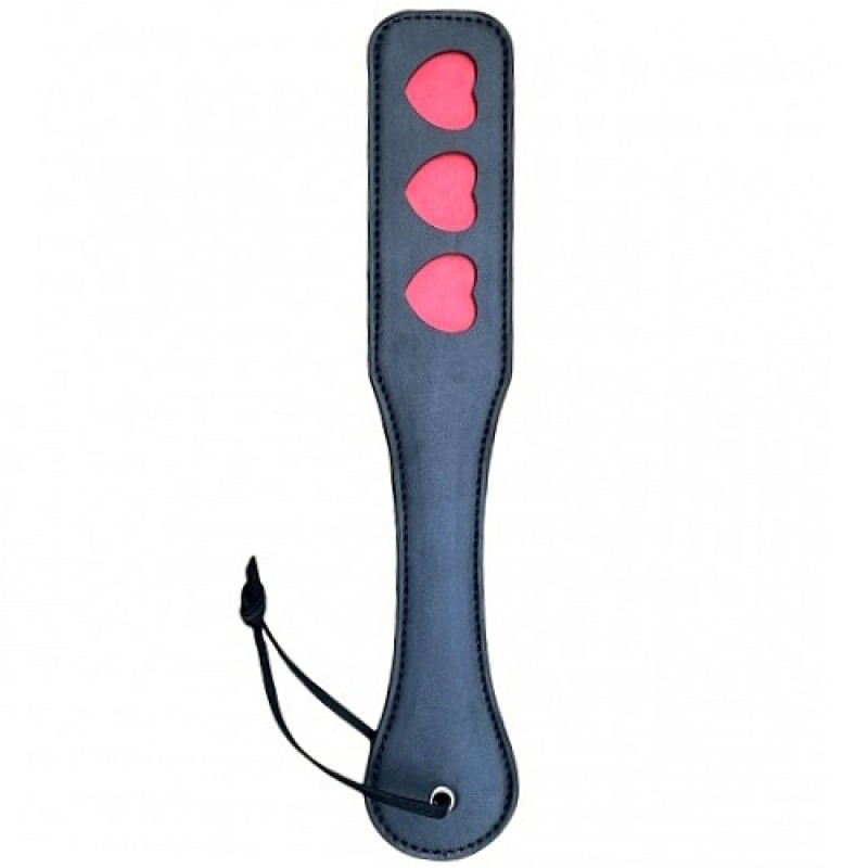 Пэдл черно-красный с сердечками