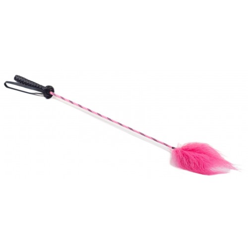 Розовый стек с резной ручкой и тиклером 72 см