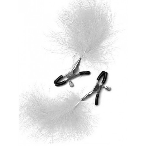 Зажимы для сосков с белыми перьями