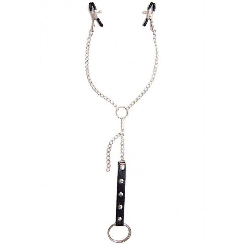 Зажимы для сосков с кольцом и ремешком