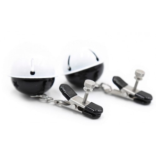 Зажимы с черно-белыми колокольчиками