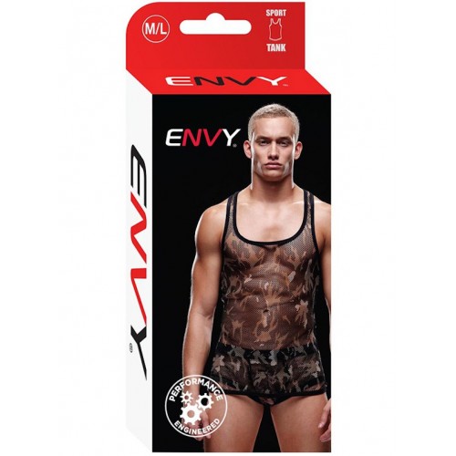 Мужская майка-борцовка в мелкую сетку Envy милитари M/L