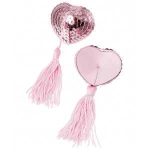 Розовые пэстисы для груди с пайетками (иной угол)