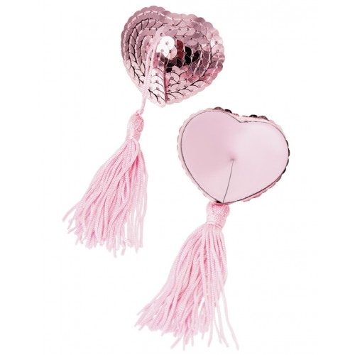 Розовые пэстисы для груди с пайетками