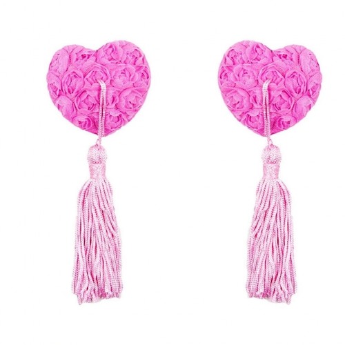 Пэстисы розовые для груди с розочками