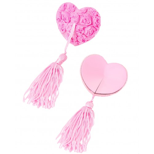 Пэстисы розовые для груди с розочками