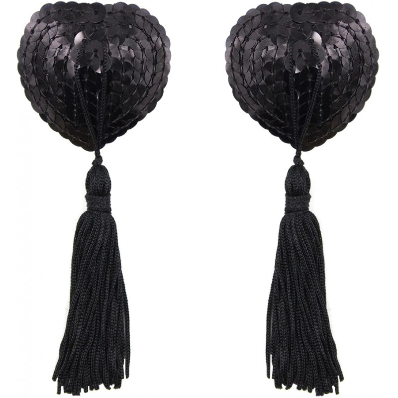 Черные пэстисы для груди с пайетками