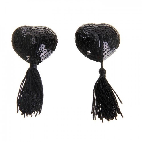 Черные пэстисы для груди с пайетками