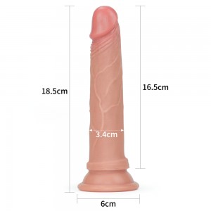 Фаллоимитатор на присоске телесный Dual-Layered Silicone Cock 19 см (иной угол)