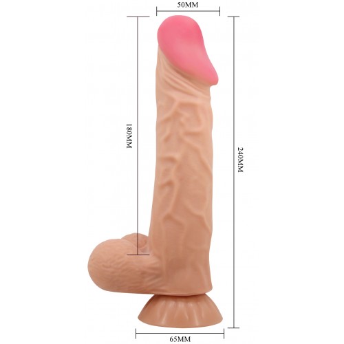 Реалистичный фаллоимитатор с эффектом двойной кожи телесный Pretty Love Sliding Skin Orton 24 см