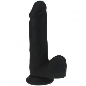 Реалистичный черный фаллос из медицинского силикона (иной угол)
