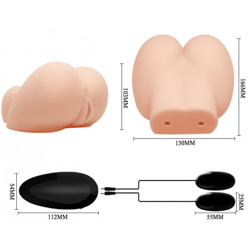 Реалистичная попка и вагина с двойным виброэлементом