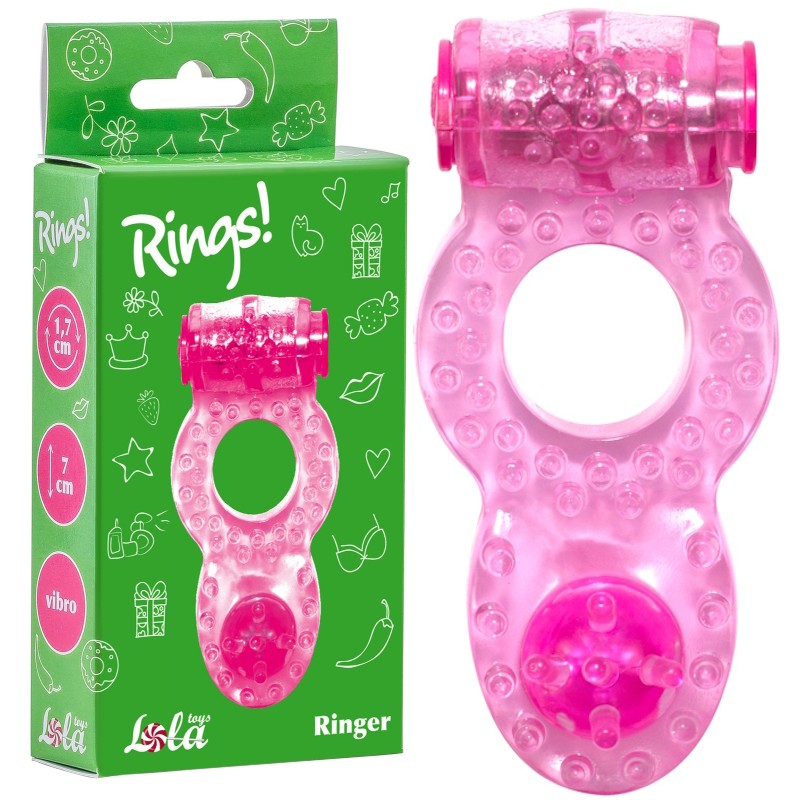 Тянущееся виброкольцо для эрекции Rings Ringer Pink