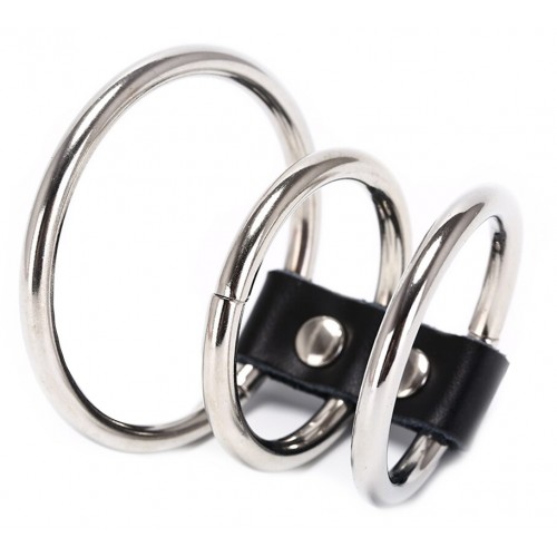 Хомут на пенис из трех металлических колец