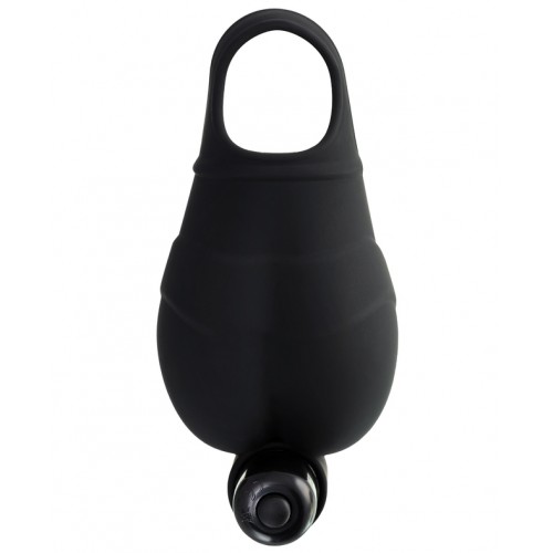 Чехол для мошонки с эрекционным кольцом и вибрацией Attraction Erotist, силикон, чёрный, Ø 2,6 см