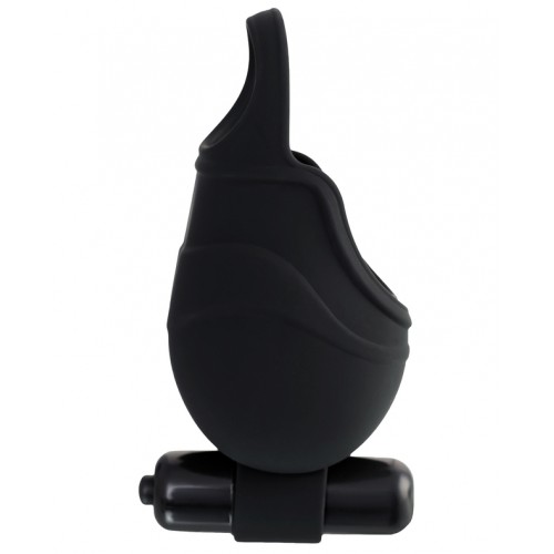 Чехол для мошонки с эрекционным кольцом и вибрацией Attraction Erotist, силикон, чёрный, Ø 2,6 см