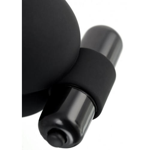 Чехол для мошонки с эрекционным кольцом и вибрацией Attraction Erotist, силикон, чёрный, Ø 2,6 см