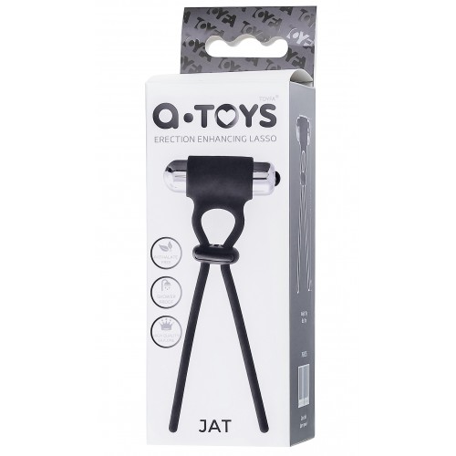 Лассо на пенис A-toys by TOYFA Jat, силикон, черное, 14 см