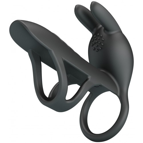 Фаллопротез-вибронасадка на пенис с двойным эрекционным кольцом Pretty Love Vibrating Penis Sleeve Matty