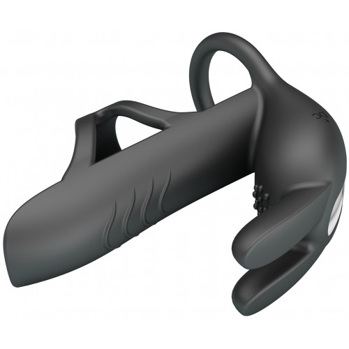 Фаллопротез-вибронасадка на пенис с двойным эрекционным кольцом Pretty Love Vibrating Penis Sleeve Matty