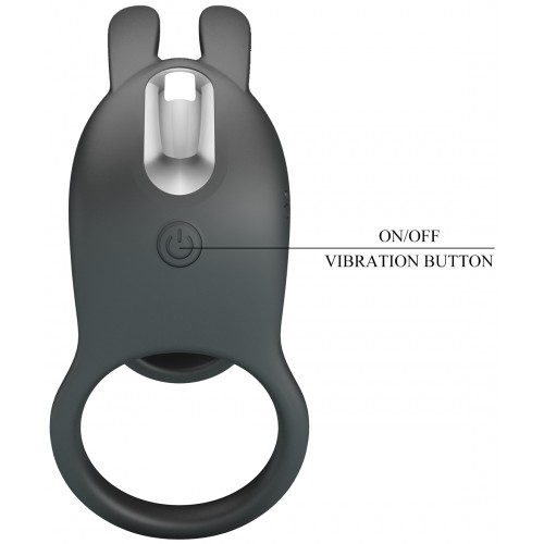 Фаллопротез-вибронасадка на пенис с двойным эрекционным кольцом Pretty Love Vibrating Penis Sleeve Matty