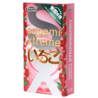 Презервативы с клубникой Sagami Xtreme Strawberry 10 шт