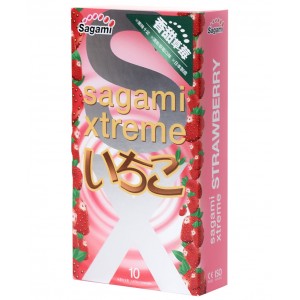 Презервативы с клубникой Sagami Xtreme Strawberry 10 шт