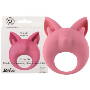 Перезаряжаемое кольцо для клиторальной стимуляции Mimi Animals Kitten Kiki Pink