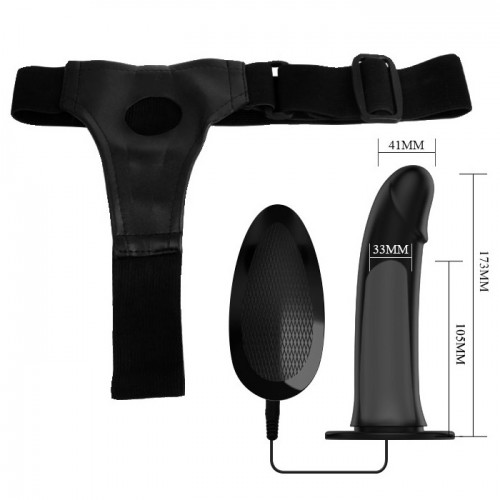 Фалопротез черного цвета с вибрацией