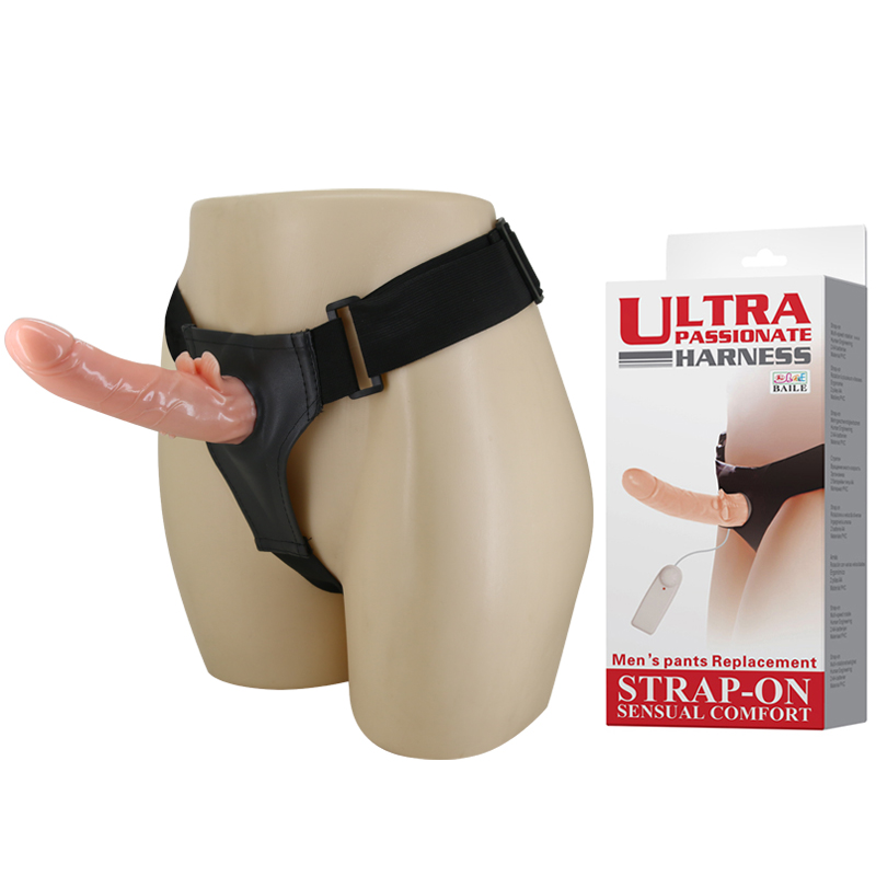 Страпон со стимулятором клитора и с ротацией