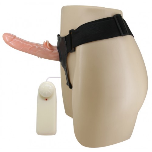 Страпон со стимулятором клитора и с ротацией