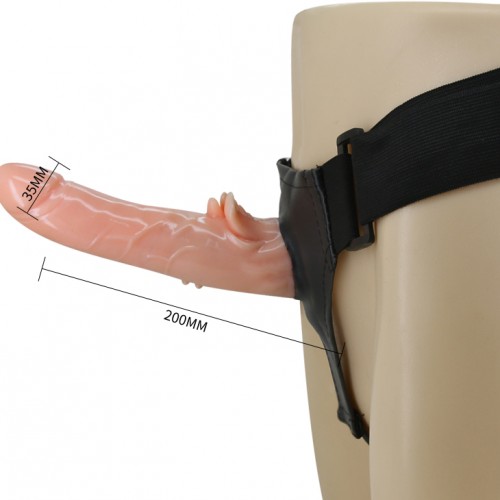 Страпон со стимулятором клитора и с ротацией