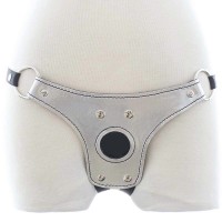 Трусики для страпона серебристые